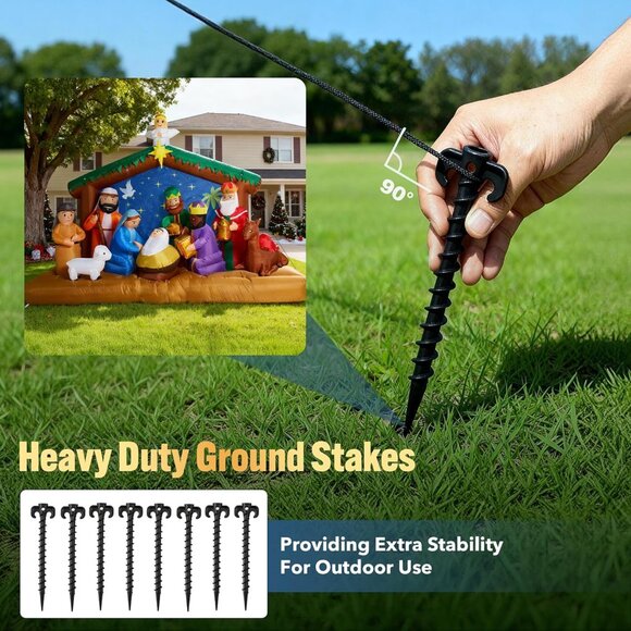 ⚡11 FT Christmas Inflatables Nativity 3 Sets Blow Up Yard Outdoor Decorations - Picture 7 of 8